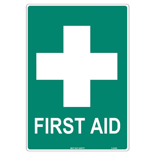 Sign First Aid 90x125 Green White S S